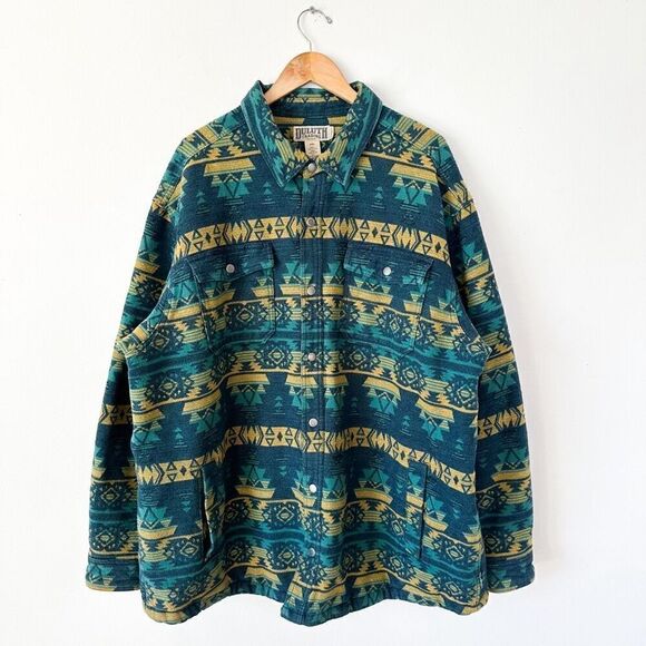 Duluth Trading Co. Men’s Tucson Aztec Relaxed Fit Lined Snap Jacket Shacket - Picture 1 of 15